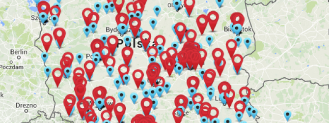 mapa uczelni na terenie polski